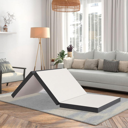 Colchón plegable, colchón de espuma viscoelástica de gel de tres pliegues,