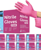 Inspire Guantes desechables sin látex Guantes de nitrilo rosa para peluquería y