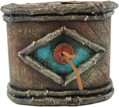 Rústico Southwestern Old World Country Bullseye turquesa con bordes de madera