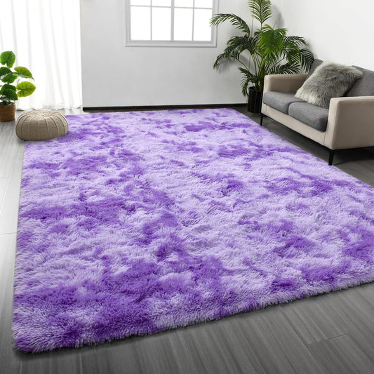 Alfombras grandes de felpa de 5 x 8 pulgadas, alfombras peludas de felpa...
