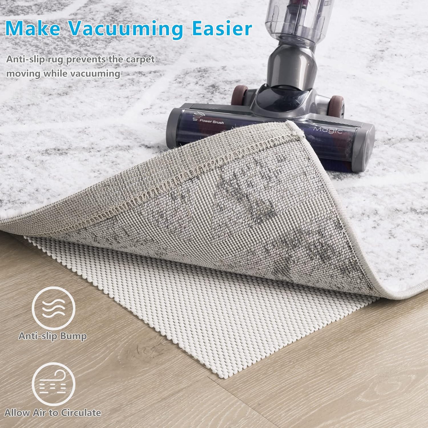 Almohadillas antideslizantes con agarre para alfombra de 2 x 8 pies,