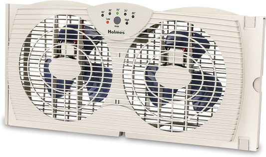 HOLMES Ventilador digital de ventana de doble hoja con control de termostato...