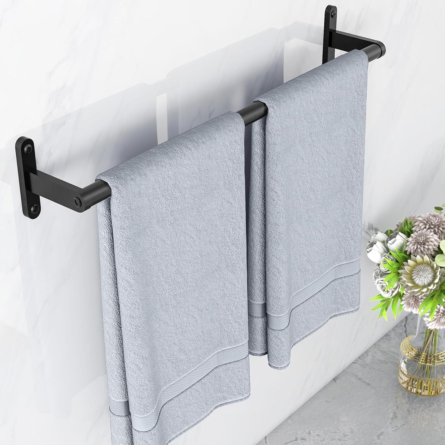 Toallero para pared de baño, toallero de 24 pulgadas para baño de acero...