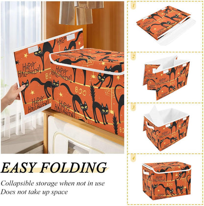 Halloween Black Cat Collapsable Storage Cubes, Closet Organizers, Storage