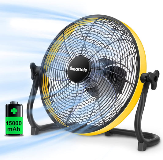 FF12 Ventilador a pilas, ventilador de piso recargable, ventilador de piso...
