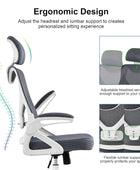 Yaheetech Silla de oficina ergonómica de malla, silla de escritorio con...