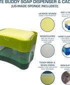 Buddy Dispensador de jabón para platos y organizador de esponjas (verde hierba)