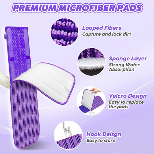 Almohadillas reutilizables para trapeador compatibles con Swiffer PowerMop,...