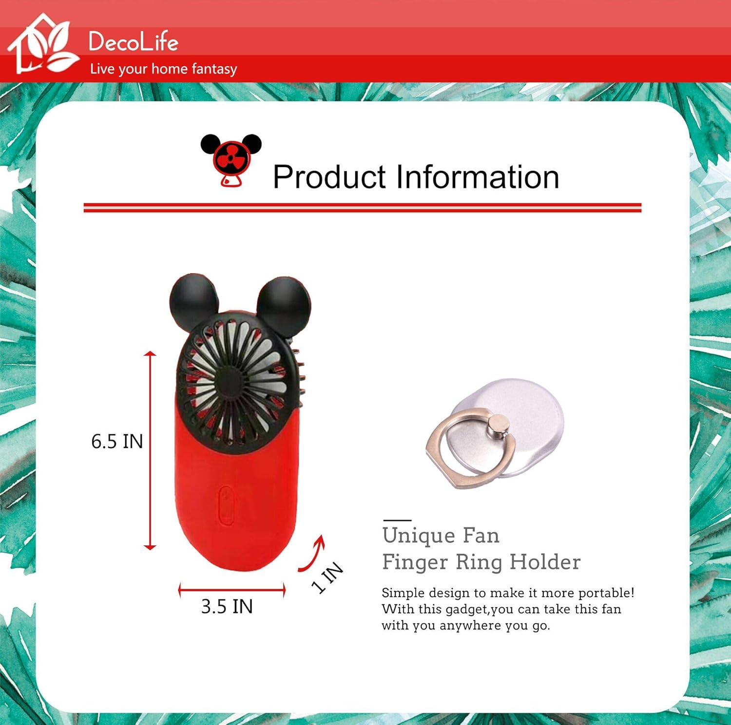 Lindo mini ventilador personal, ventilador recargable USB de mano y portátil...