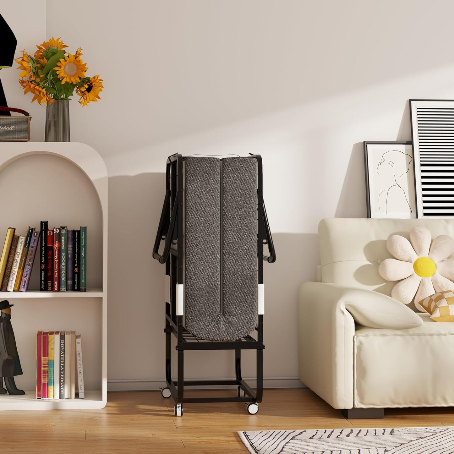 Cama plegable con colchón Cama plegable portátil para adultos enrollables para