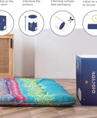 MAXYOYO Colchón de suelo bohemio estilo floral bohemio tatami japonés cama...