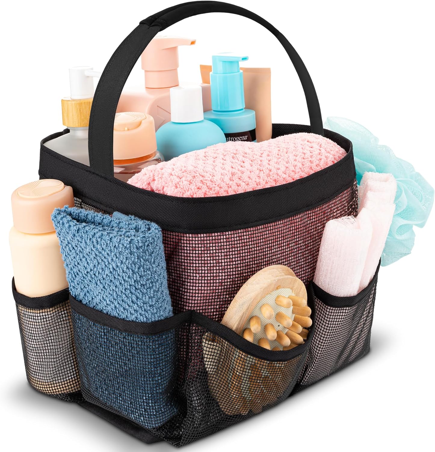 Masirs Bolsa de ducha de malla - Organizador de baño plegable y portátil para...