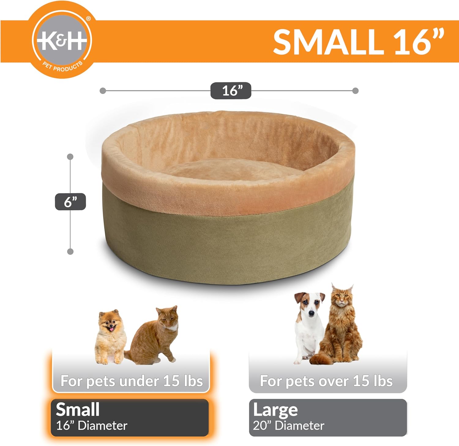 K&H Pet Products Thermo-Kitty - Cama térmica para gatos de interior, cama...