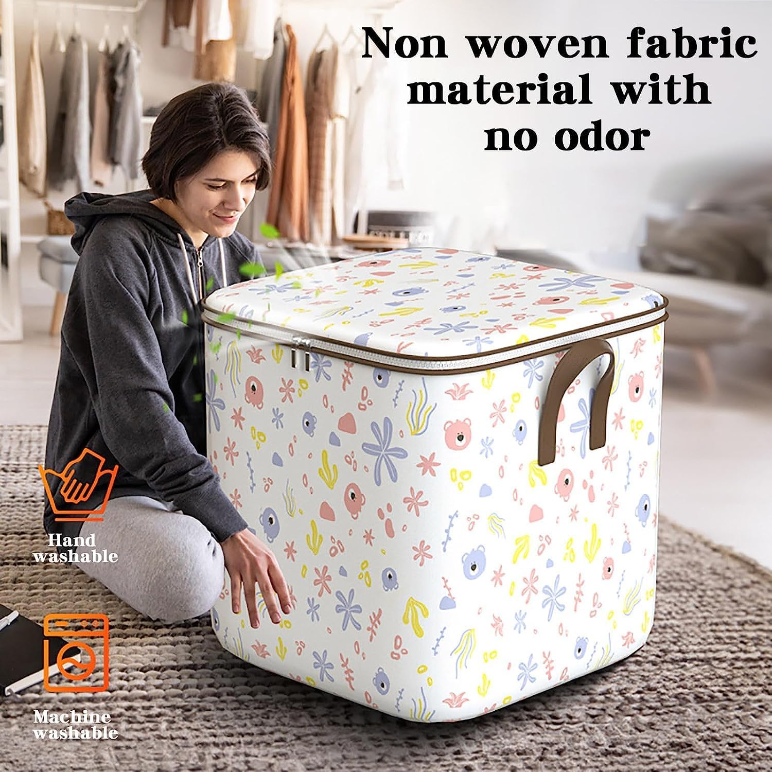 Bolsa de almacenamiento de ropa, no tejida, plegable, bolsa de almacenamiento...