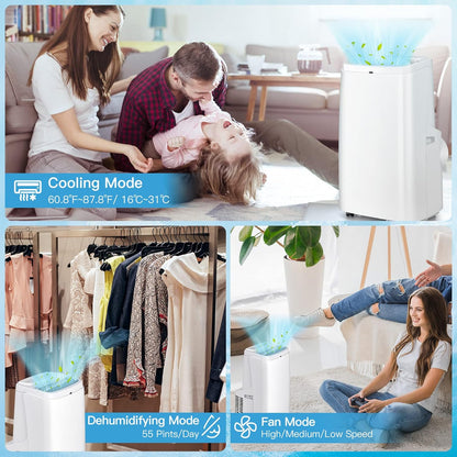 PETSITE Aire acondicionado portátil 9000 BTU, unidad de refrigeración de unidad...