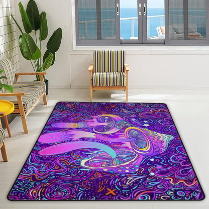 Big Area Rugs Magic Psycodélico Alfombra antideslizante para sala de estar,