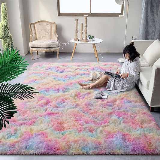 DweIke - Alfombras esponjosas para dormitorio, sala de estar, alfombras de...
