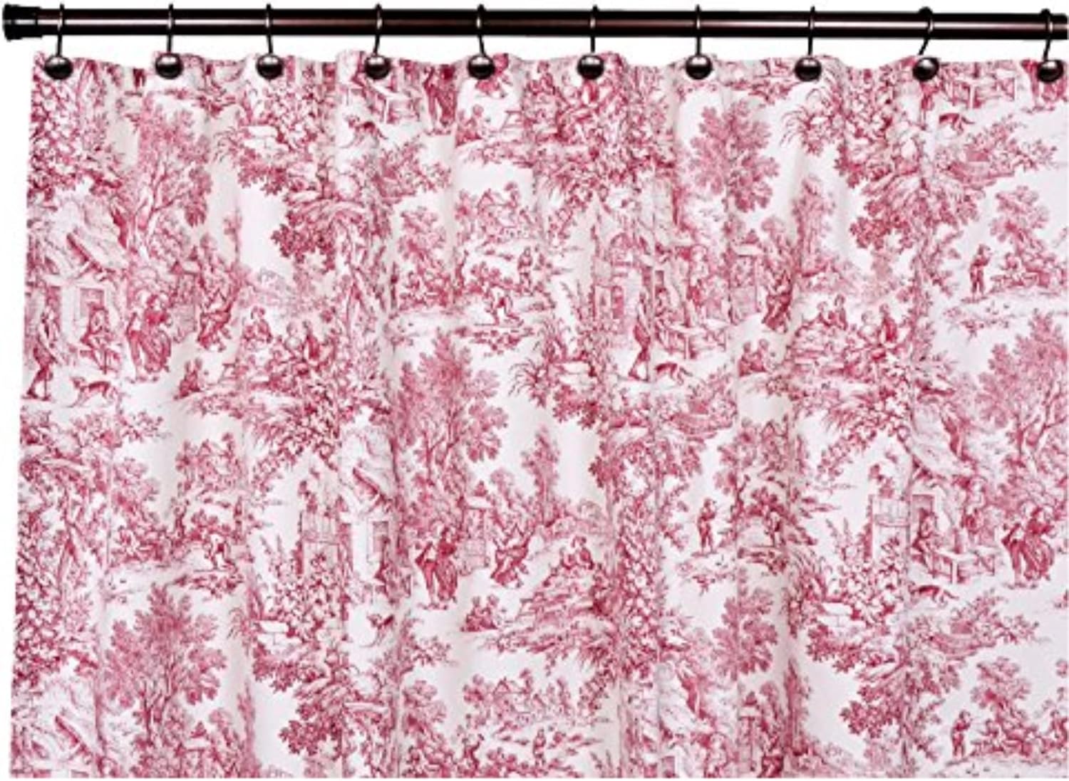 Victoria Park Toile - Cortina de ducha para baño, color rojo