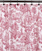 Victoria Park Toile - Cortina de ducha para baño, color rojo