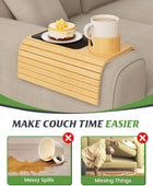 Soporte para taza de sofá, bandeja para brazo de sofá con soporte giratorio de...
