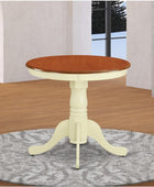 EMT-BMK-TP Eden Mesa de comedor redonda de madera con base de pedestal, 30 x 30