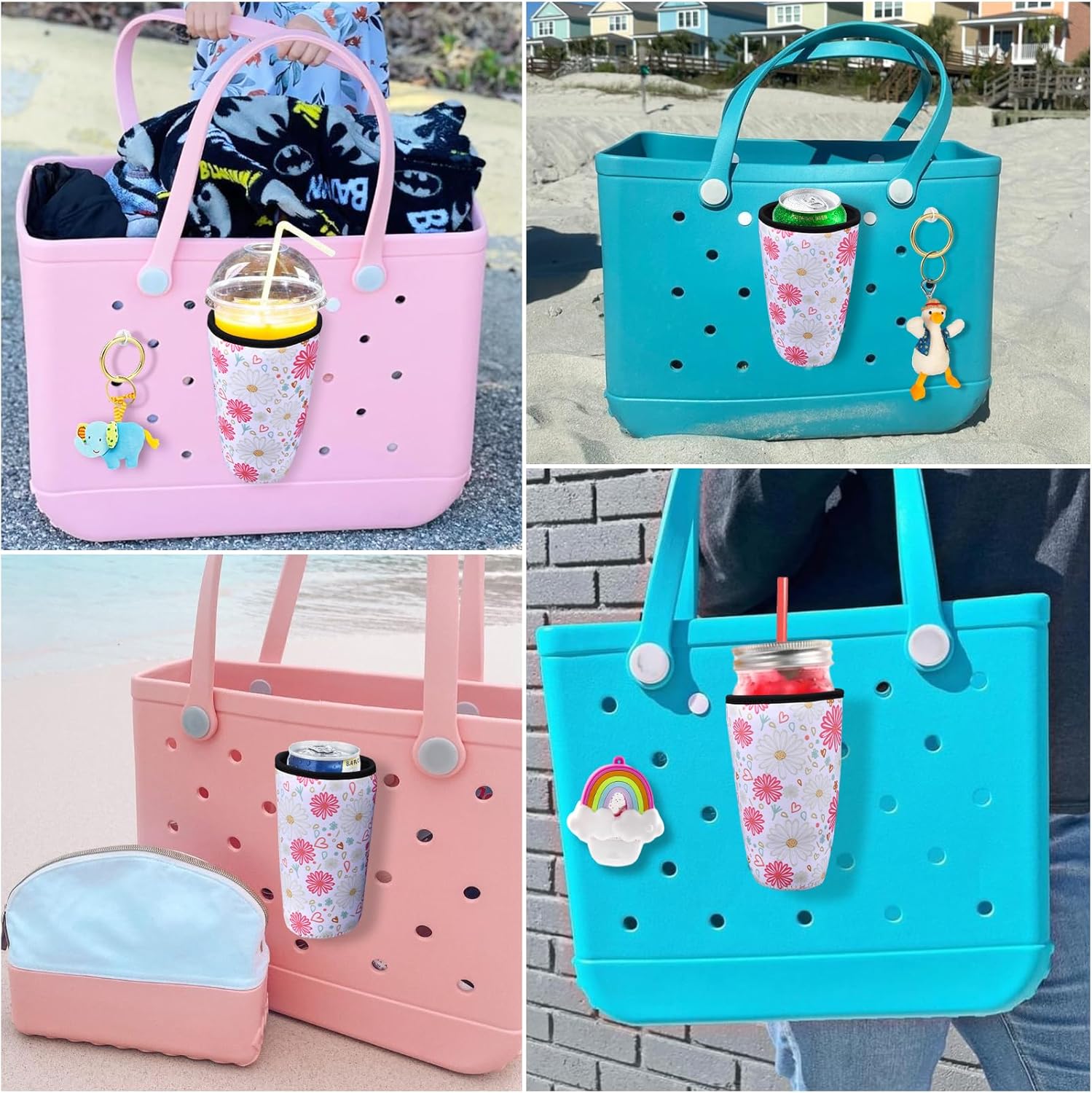 BABORUI Portavasos de margarita para bolsa Bogg, accesorios para bolsa Bogg...