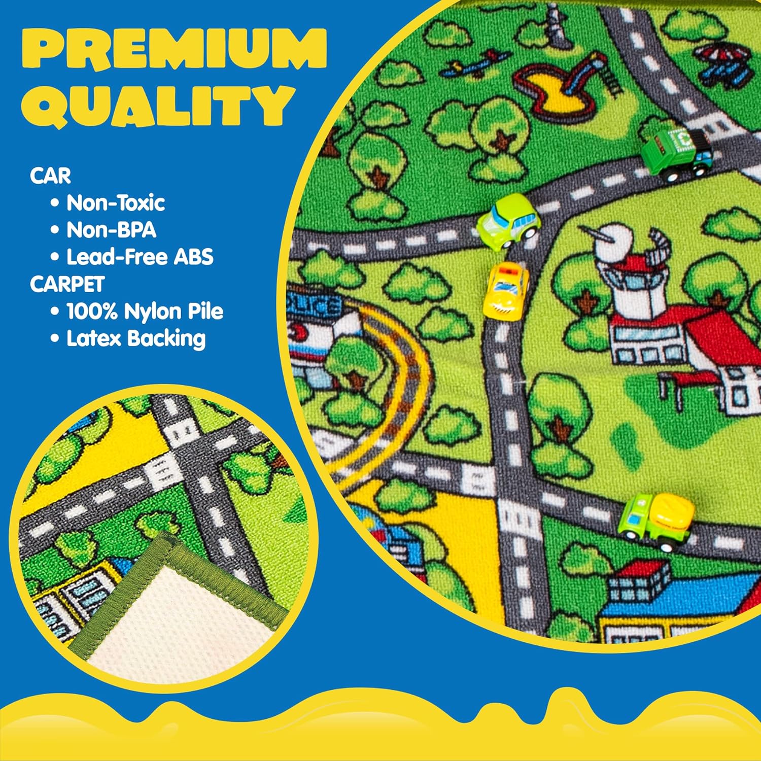 JOYIN Alfombra de juego con 12 coches de tracción trasera para niños a partir...