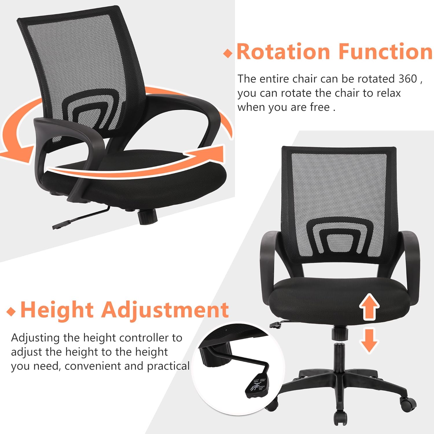 PayLessHere Silla de oficina en casa, silla de computadora, silla ergonómica...