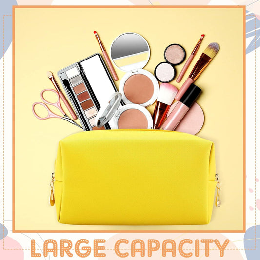 15 bolsas de maquillaje estéticas de piel sintética, bolsa de maquillaje, bolsa