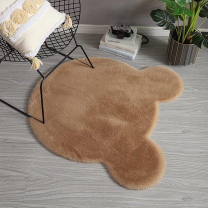 Alfombra en forma de oso de 4 x 4 pies, lindas alfombras para dormitorio,