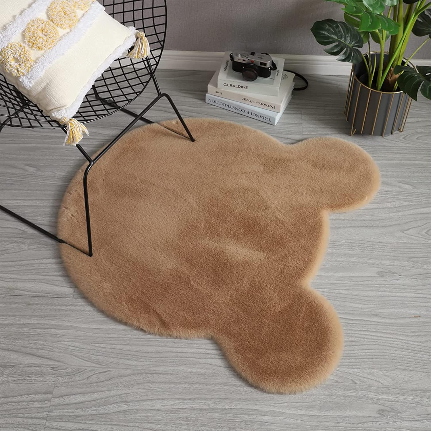 Alfombra en forma de oso de 4 x 4 pies, lindas alfombras para dormitorio,...