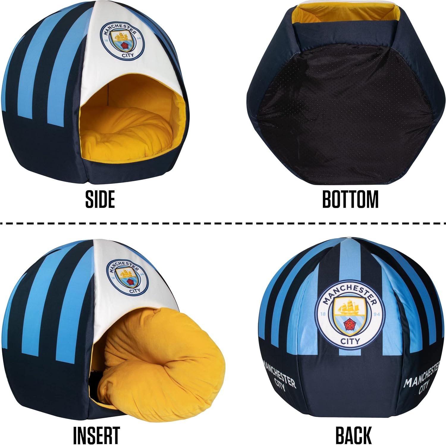 Maccabi Art Manchester City - Cama de fútbol para perros, cama temática...