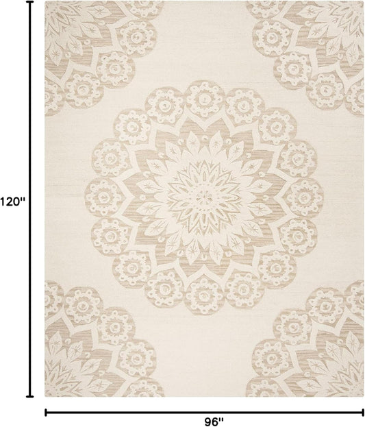 SAFAVIEH Blossom Collection - Alfombra de área de 8 x 10 pies, marfil y beige,...
