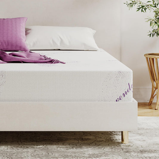 Colchón de espuma viscoelástica con infusión de lavanda de 8 pulgadas, tamaño