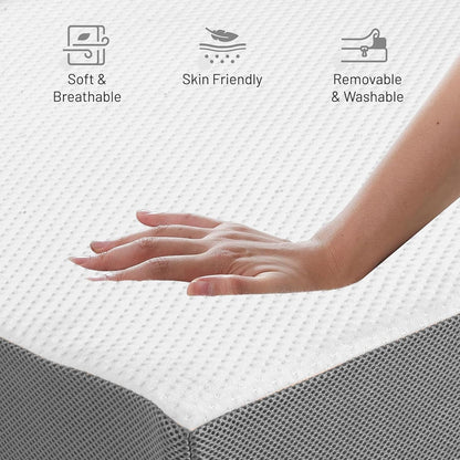 Treaton, Colchón de espuma viscoelástica de gel de triple pliegue de 3