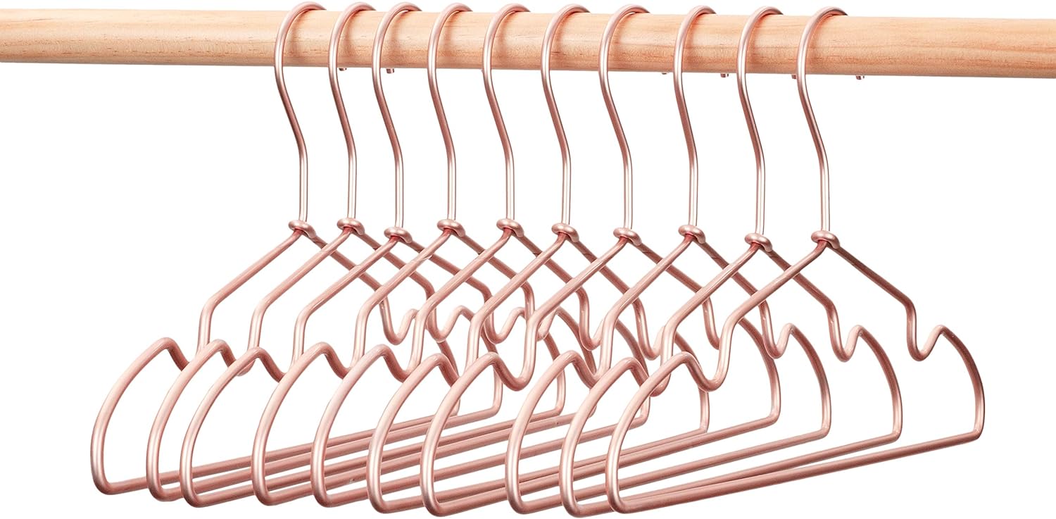 10Pack Koobay 13" Non Slip Rose Gold Wire Top Children Clothes Suit Coat Metal...