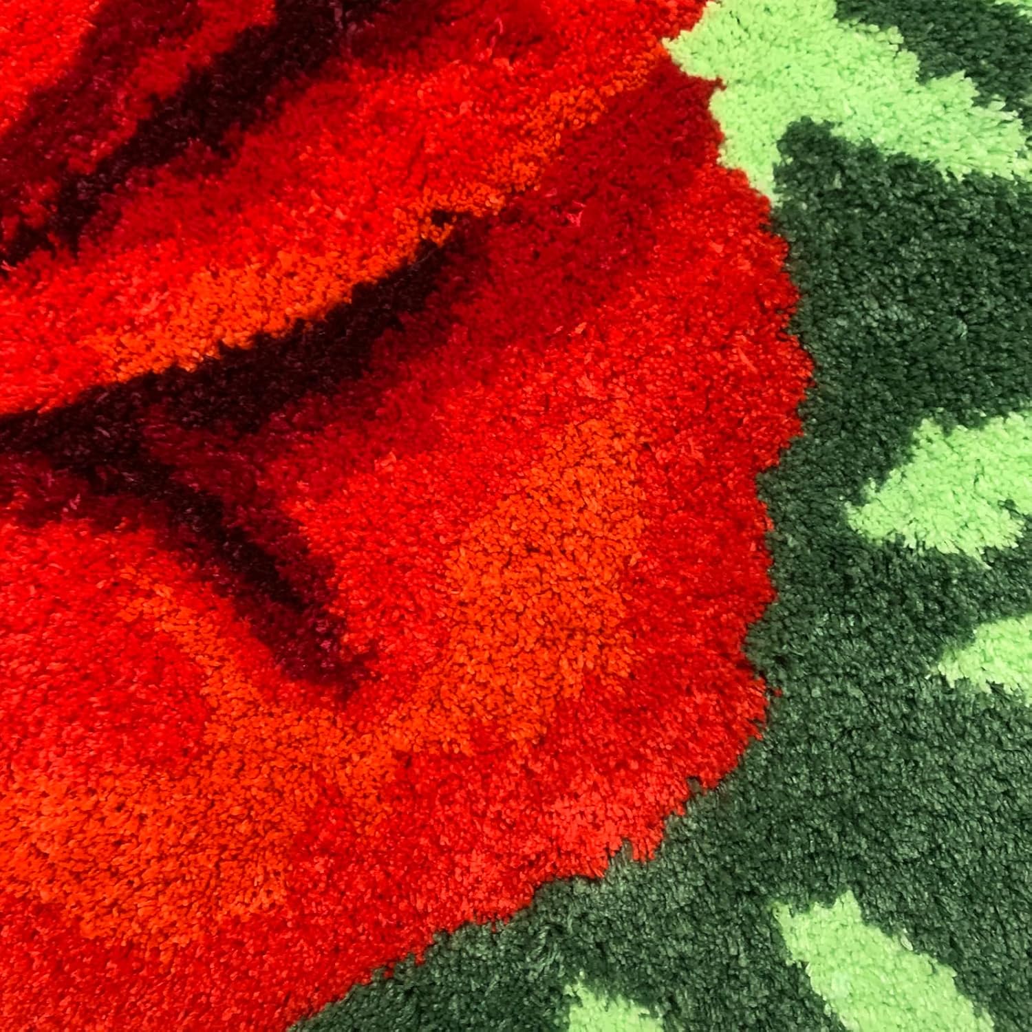 Alfombra de suelo de rosas, hecha a mano con rosas rojas, lavable,...