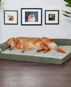 Furhaven - Cama ortopédica de espuma para perros de piel sintética y gamuza, en...