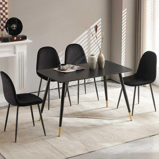 Juego de mesa de comedor para 4 mesas de comedor rectangulares con 4 sillas