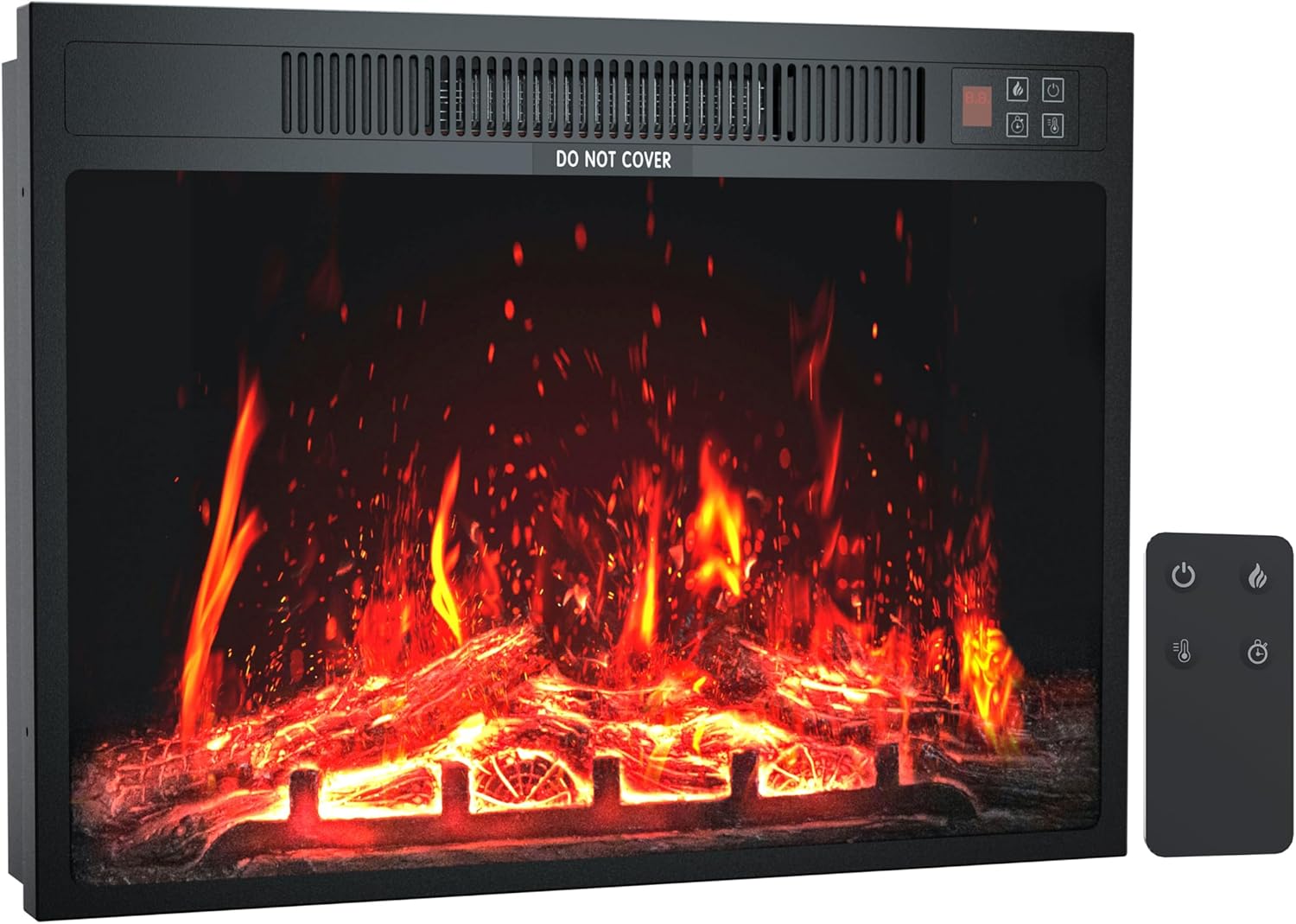 Insertos de chimenea eléctrica de 24 pulgadas, calentador de chimenea y lugares