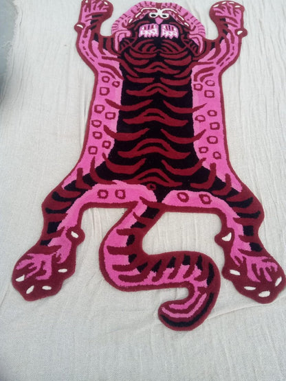 Alfombra antideslizante con estampado de tigre tibetano para decoración del
