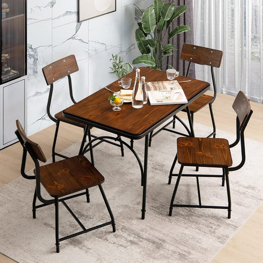 GORELAX Juego de mesa de comedor moderna para 4, mesa de comedor y 4 sillas con