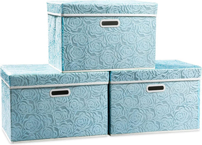 Cubos de almacenamiento plegables más grandes con tapas, cajas de