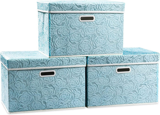 Cubos de almacenamiento plegables más grandes con tapas, cajas de
