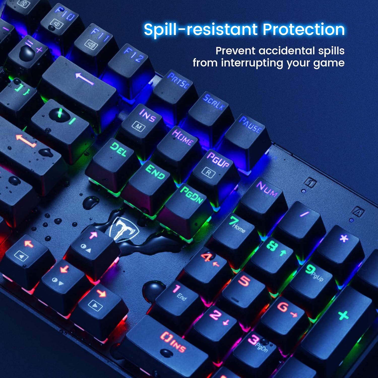 RisoPhy Teclado mecánico para juegos, RGB de 104 teclas ultradelgado con...