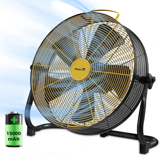 QF16 - Ventilador de piso alimentado por batería de 16 pulgadas, carga rápida,...