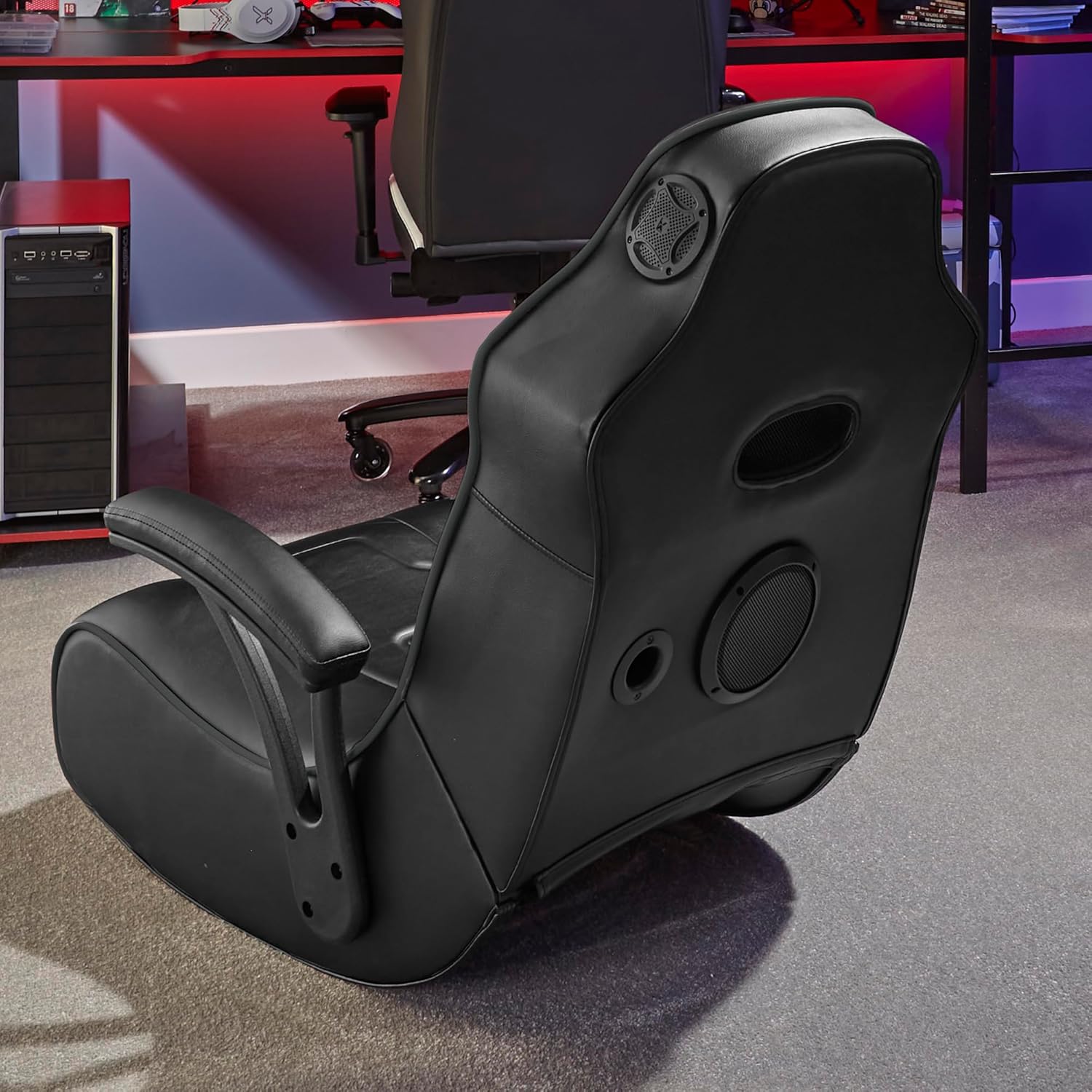 X Rocker Video Gaming Chair for Adults, XL Floor Rocker Chair with Built-in...