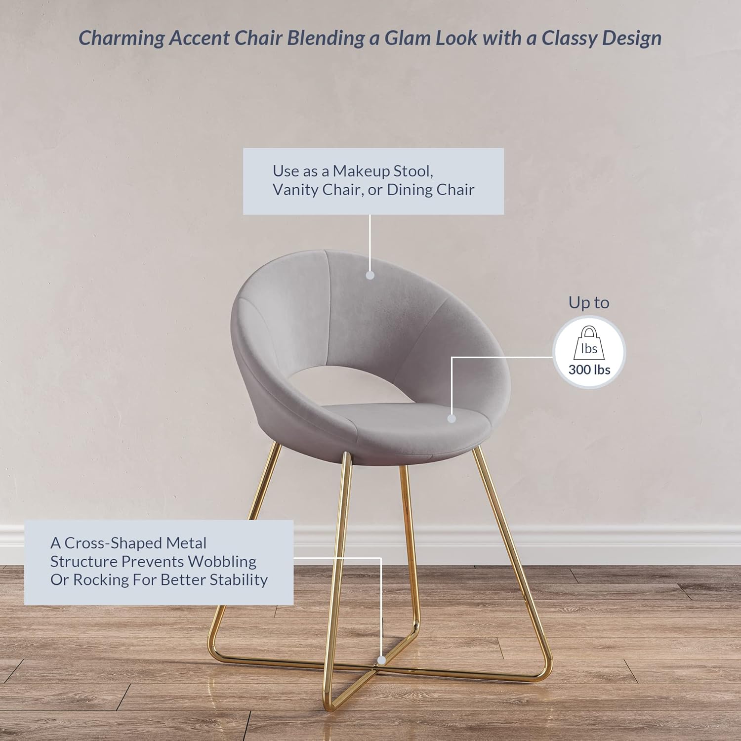 BELLEZE Juego de 2 sillas decorativas modernas de terciopelo, cómodas sillas de...