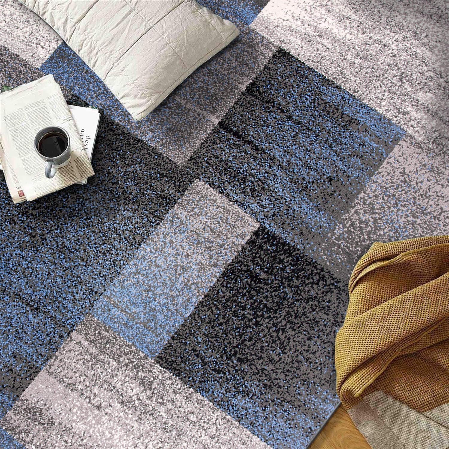 Rugshop Modern Distressed Boxes - Alfombra de área de 3 pies 3 pulgadas x 5...