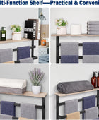NearMoon Toallero colgante para baño, toallero de metal grueso con estante de...